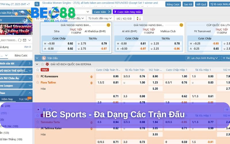 IBC Sports đa dạng các giải để tham gia cá cược IBC Sports đa dạng các giải để tham gia cá cược