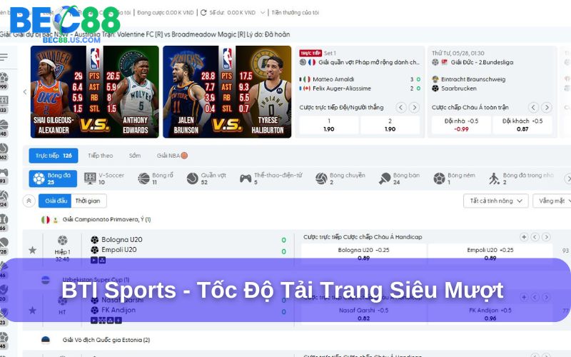 BTI Sports được người chơi đánh giá cao bởi tốc độ siêu mượt