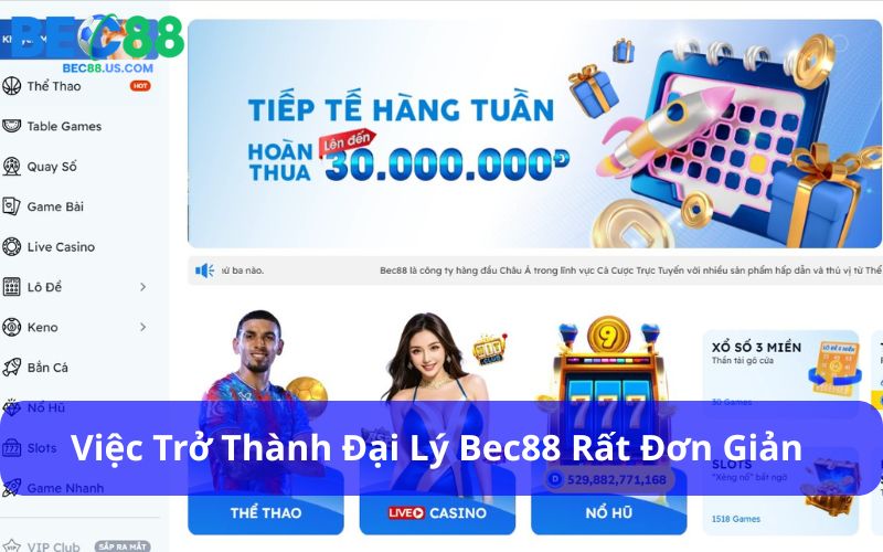 Trở thành đại lý Bec88 rất đơn giản